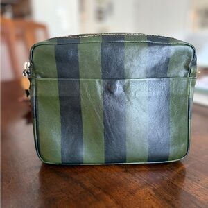 Clare V. Mirabel - Green & Navy/Black Stripes